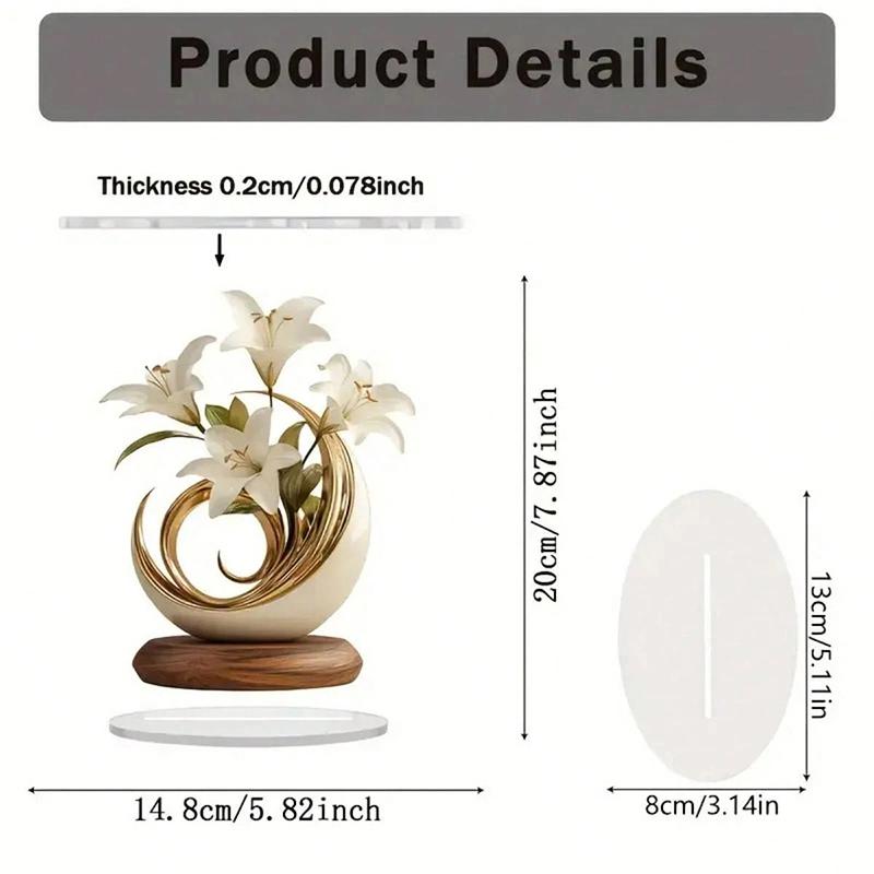Acrylic Lily Flower 2D Ornamen - Interior Design Apartment ulasan dan harga