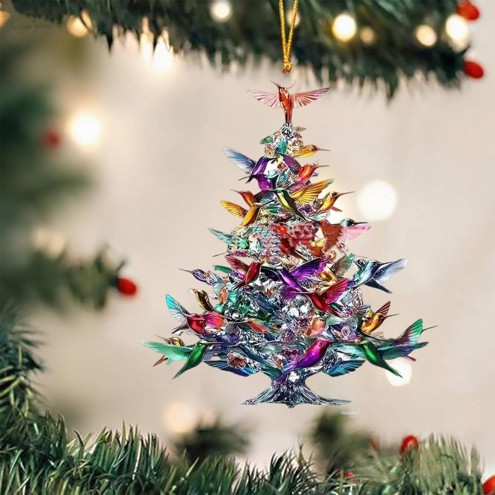 8cm 2D Acrylic Bird Ornaments  - Interior Design Xmas ulasan dan harga