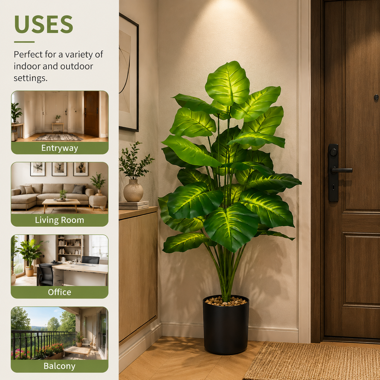 85cm Artificial Pothos Plants  - Interior Design Apartment ulasan dan harga
